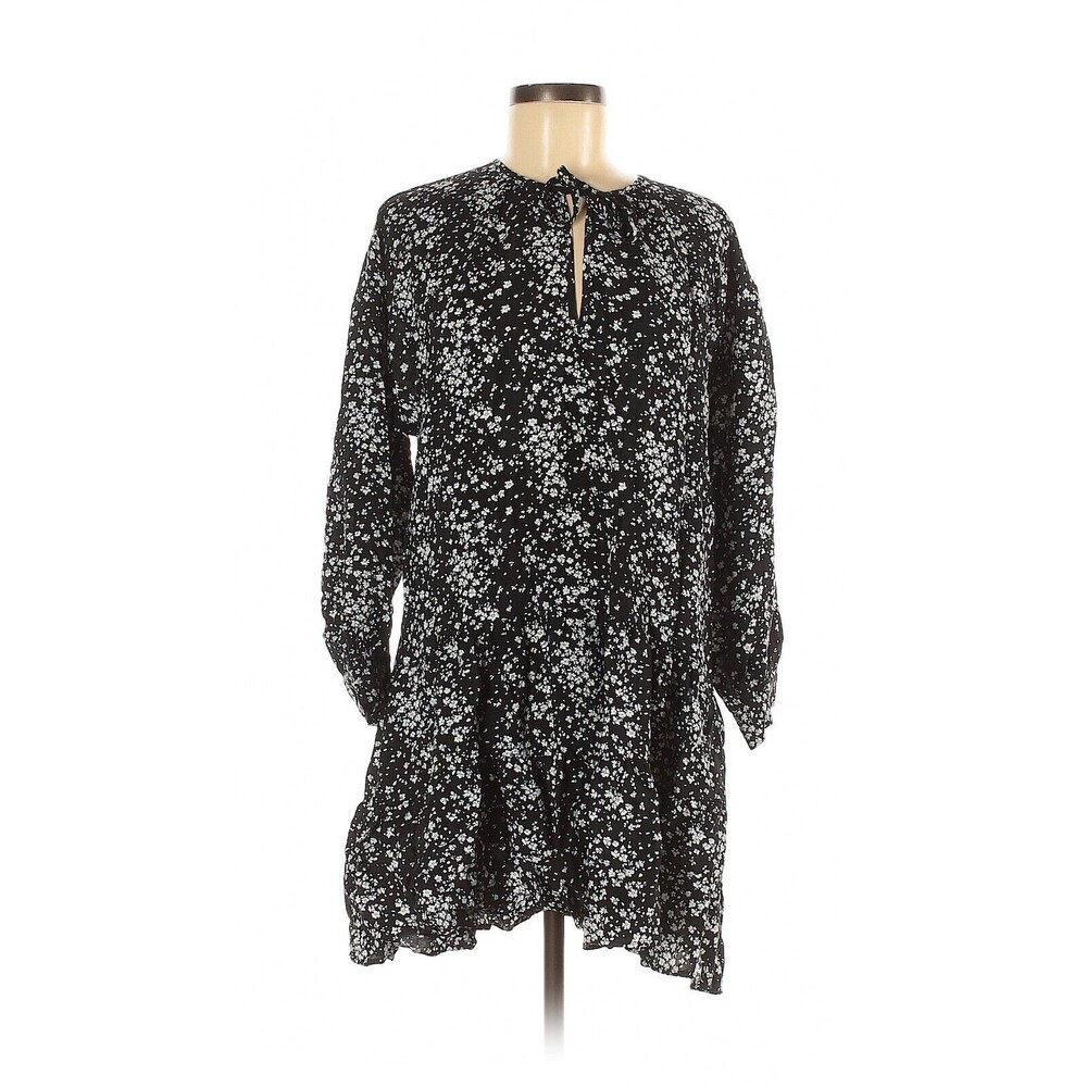 ZARA Black White Floral Printed Mini Dress - S